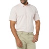 Amazon Essentials Men’s Slim-Fit Short-Sleeve Poplin Shirt(Beige Pink Double Stripe)
