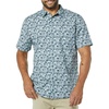 Amazon Essentials Men’s Slim-Fit Short-Sleeve Poplin Shirt(Blue  Sketch Floral Print)