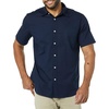 Amazon Essentials Men’s Slim-Fit Short-Sleeve Poplin Shirt(Navy)