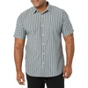 Amazon Essentials Men’s Slim-Fit Short-Sleeve Poplin Shirt(Navy Stripe)