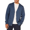 Amazon Essentials Men’s V-Neck Cotton Knitted Cardigan Sweater, Ribbed(Blue Heather)