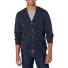 Amazon Essentials Men’s V-Neck Cotton Knitted Cardigan Sweater, Ribbed(Navy)