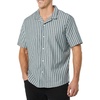 Amazon Essentials Men’s Vacation Cotton Button-Down Short Sleeve Resort Shirt(Blue Stripe)