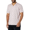 Amazon Essentials Men’s Vacation Cotton Button-Down Short Sleeve Resort Shirt(Lavender Palm Leaf Print)