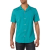 Amazon Essentials Men’s Vacation Cotton Button-Down Short Sleeve Resort Shirt(Teal Blue)