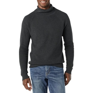 Amazon Essentials Men’s 100% Cotton Rib Knit Turtleneck Sweater(Charcoal Heather)