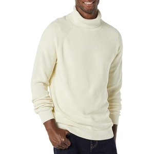 Amazon Essentials Men’s 100% Cotton Rib Knit Turtleneck Sweater(Ivory)