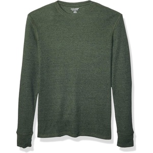Amazon Essentials Men’s Long Sleeve Slim-Fit Waffle Thermal Shirt with Ribbed Trim(Olive Heather)