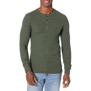 Amazon Essentials Men’s Long Sleeve Waffle Henley Shirt(Olive Heather)