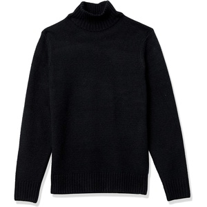Amazon Essentials Men’s Long-Sleeve Soft Touch Cotton Blend Turtleneck Sweater(Black)