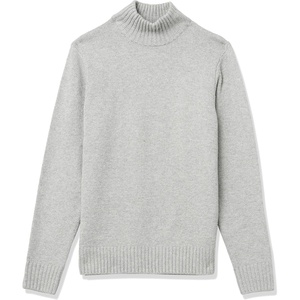 Amazon Essentials Men’s Long-Sleeve Soft Touch Cotton Blend Turtleneck Sweater(Light Grey)