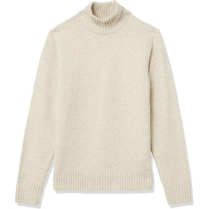 Amazon Essentials Men’s Long-Sleeve Soft Touch Cotton Blend Turtleneck Sweater(Off-white)