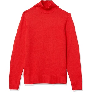 Amazon Essentials Men’s Long-Sleeve Soft Touch Cotton Blend Turtleneck Sweater(Red)