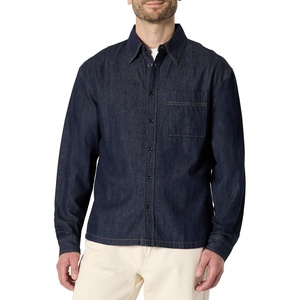 Amazon Essentials Men’s Modern Oversized-Fit Denim Button-Down Shirt, Button Front(Rinse)
