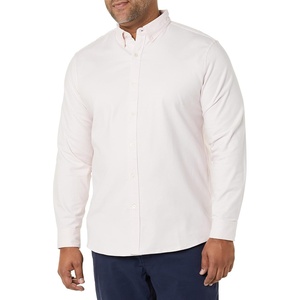 Amazon Essentials Men’s Oxford Shirt, Slim-Fit Stretch, Long-Sleeve, Button Up(Pale Pink)