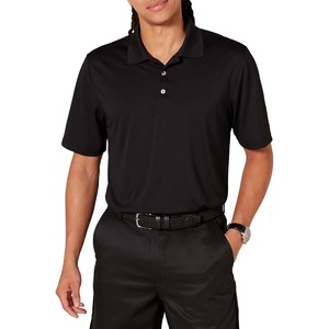 Amazon Essentials Men’s Regular Fit Golf Polo Shirt, Moisture-Wicking Quick Dry, Recycled Polyester, Short Sleeve(Black)