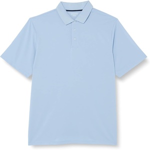 Amazon Essentials Men’s Regular Fit Golf Polo Shirt, Moisture-Wicking Quick Dry, Recycled Polyester, Short Sleeve(Light Blue)