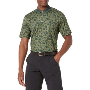 Amazon Essentials Men’s Regular Fit Golf Polo Shirt, Moisture-Wicking Quick Dry, Recycled Polyester, Short Sleeve(Olive Hibiscus Flower)