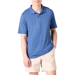 Amazon Essentials Men’s Regular Fit Golf Polo Shirt, Moisture-Wicking Quick Dry, Recycled Polyester, Short Sleeve(Washed Blue)