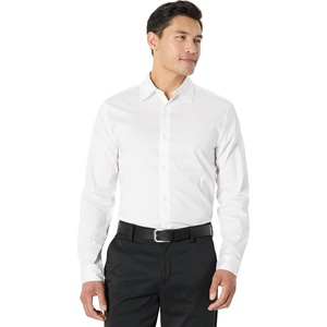 Amazon Essentials Men’s Regular Fit Long Sleeve Wrinkle Resistant Stretch Dress Shirt(White)