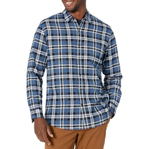 Amazon Essentials Men’s Regular Fit Long-Sleeve Flannel Shirt, Soft Brushed Cotton, Lightweight yet Warm(Blue White Plaid)