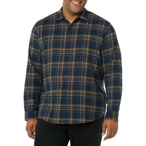 Amazon Essentials Men’s Regular Fit Long-Sleeve Flannel Shirt, Soft Brushed Cotton, Lightweight yet Warm(Brown Dark Navy Plaid)
