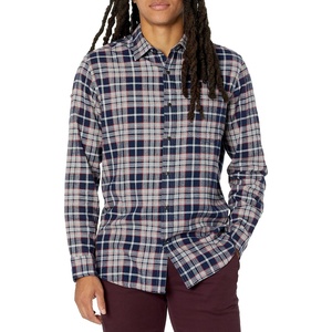Amazon Essentials Men’s Regular Fit Long-Sleeve Flannel Shirt, Soft Brushed Cotton, Lightweight yet Warm(Grey Heather Navy Plaid)