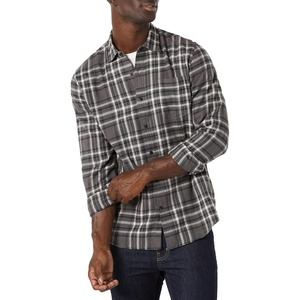 Amazon Essentials Men’s Regular Fit Long-Sleeve Flannel Shirt, Soft Brushed Cotton, Lightweight yet Warm(Grey Plaid)