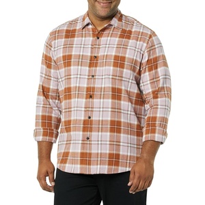 Amazon Essentials Men’s Regular Fit Long-Sleeve Flannel Shirt, Soft Brushed Cotton, Lightweight yet Warm(Mauve Rust Plaid)