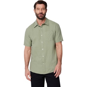 Amazon Essentials Men’s Regular Fit Short Sleeve Linen Shirt(Dark Sage Green)