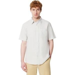 Amazon Essentials Men’s Regular Fit Short Sleeve Linen Shirt(Light Grey)