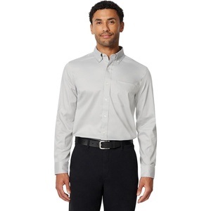 Amazon Essentials Men’s Regular Fit Stretch Wrinkle Free Button Down Collar Dress Shirt(Grey)