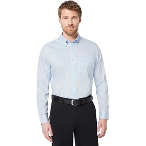 Amazon Essentials Men’s Regular Fit Stretch Wrinkle Free Button Down Collar Dress Shirt(Light Blue)