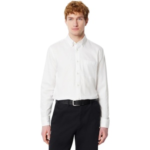 Amazon Essentials Men’s Regular Fit Stretch Wrinkle Free Button Down Collar Dress Shirt(White)