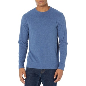 Amazon Essentials Men’s Regular-Fit Crewneck Long-Sleeve T-Shirt, Casual Cotton Jersey(Blue Heather)