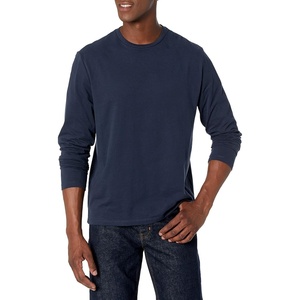 Amazon Essentials Men’s Regular-Fit Crewneck Long-Sleeve T-Shirt, Casual Cotton Jersey(Navy)