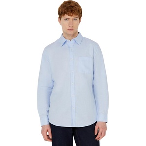 Amazon Essentials Men’s Regular-Fit Long Sleeve Linen Blend Shirt(Light Blue)