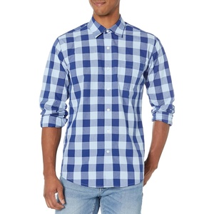 Amazon Essentials Men’s Regular-Fit Long-Sleeve Casual Poplin Shirt, Button Front, Business Casual, Collared(Blue Buffalo)