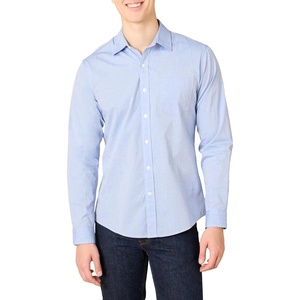 Amazon Essentials Men’s Regular-Fit Long-Sleeve Casual Poplin Shirt, Button Front, Business Casual, Collared(French Blue)