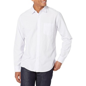 Amazon Essentials Men’s Regular-Fit Long-Sleeve Casual Poplin Shirt, Button Front, Business Casual, Collared(Lavender White Vertical Stripe)