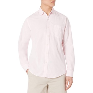 Amazon Essentials Men’s Regular-Fit Long-Sleeve Casual Poplin Shirt, Button Front, Business Casual, Collared(Pink)