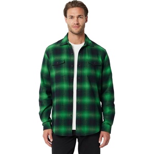 Amazon Essentials Men’s Regular-Fit Long-Sleeve Flannel Shirt, Button-Up Cotton Twill, Double Chest Pockets(Green Shadow Plaid)