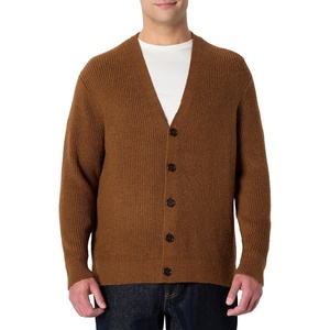 Amazon Essentials Men’s Relaxed-Fit Cotton Blend Cardigan(Caramel Heather)