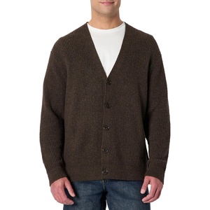 Amazon Essentials Men’s Relaxed-Fit Cotton Blend Cardigan(Charcoal Heather)