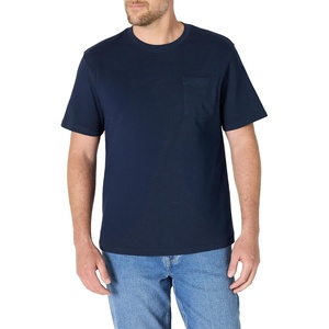 Amazon Essentials Men’s Relaxed-Fit Heavyweight Cotton Pocket T-Shirt(Navy)