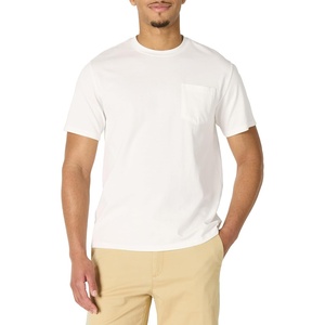 Amazon Essentials Men’s Relaxed-Fit Heavyweight Cotton Pocket T-Shirt(White)