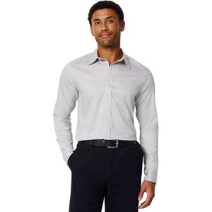 Amazon Essentials Men’s Slim Fit Long Sleeve Wrinkle Resistant Stretch Dress Shirt(Grey)
