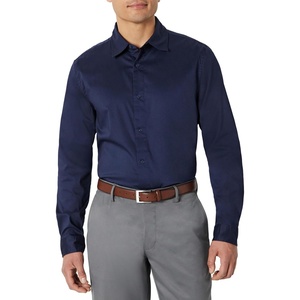 Amazon Essentials Men’s Slim Fit Long Sleeve Wrinkle Resistant Stretch Dress Shirt(Navy)