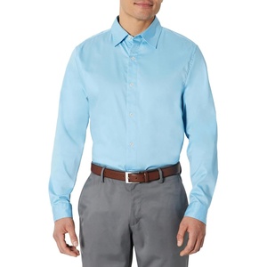 Amazon Essentials Men’s Slim Fit Long Sleeve Wrinkle Resistant Stretch Dress Shirt(Sky Blue)