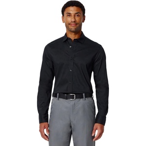 Amazon Essentials Men’s Slim Fit Stretch Wrinkle Free Spread Collar Dress Shirt(Black)